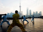 Local residents, practicing Tai Chi, Shanghai