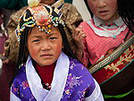 Population of China: Little girl from Tibet in traditional clothes
