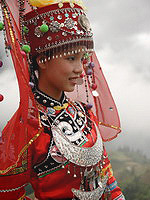 Population of China: Girl in traditional costume of Dong national minority