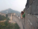 Tourist on the Great Wall of China