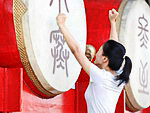 Chinese drums in the temple