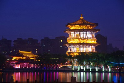 Tang Building in Xian at night, China