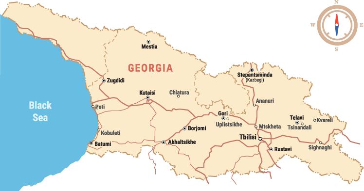 ジョージア旅行マップ