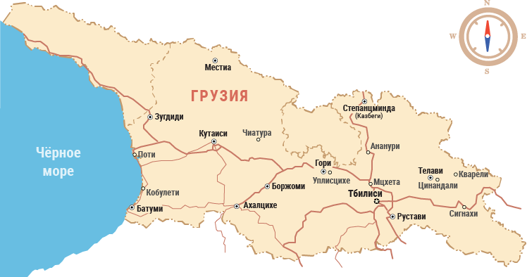 Карта путешествий по Грузии
