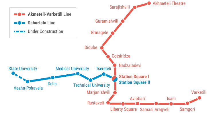 Map of Tbilisi Metro