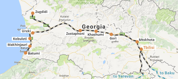 Georgia Railways Map