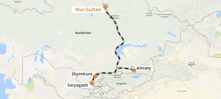 Kazakhstan  Railways Map