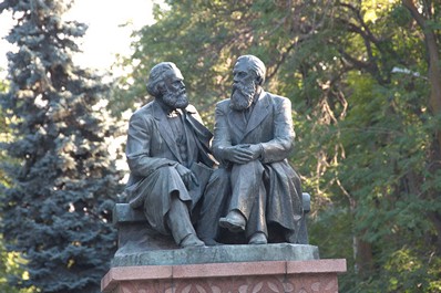 Marx and Engels monument in Bishkek