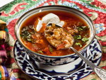 Uzbek national soup - mastava