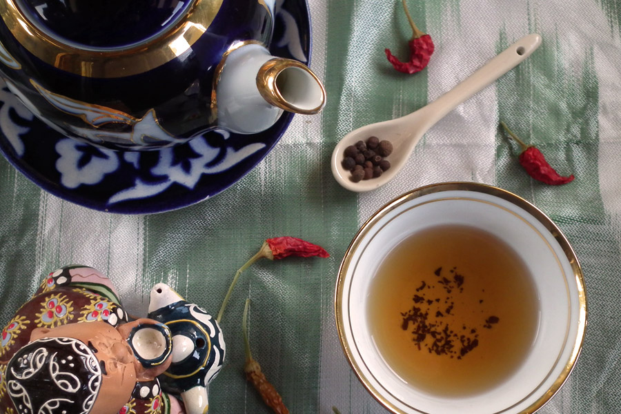 El té en Uzbekistán, Comida uzbeka