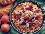 Serpiez palov - Uzbek plov garnished with onion Serpiez palov - Uzbek plov garnished with onion