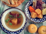 Uzbek national soup - shurpa with turnip