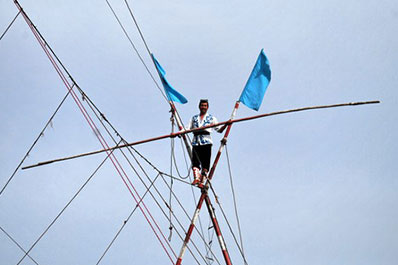 Darboz performance of rope-walkers, Uzbekistan Darboz performance of rope-walkers, Uzbekistan