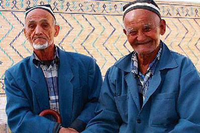 Old men in national clothes Old men in national clothes