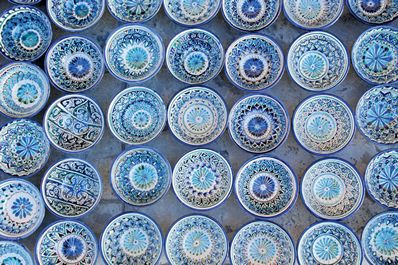 Céramique bleue - la signature de l'école de céramique de Rishtan