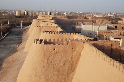 Ichan Kala walls, Khiva, Uzbekistan
