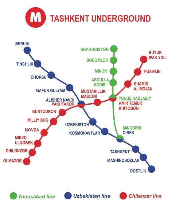 ташкентское метро схема