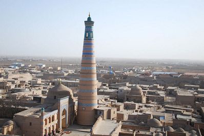 Minaret Islam Khodja, Khiva. Voyage en Ouzbékistan