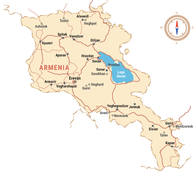Mapa de Viaje de Armenia