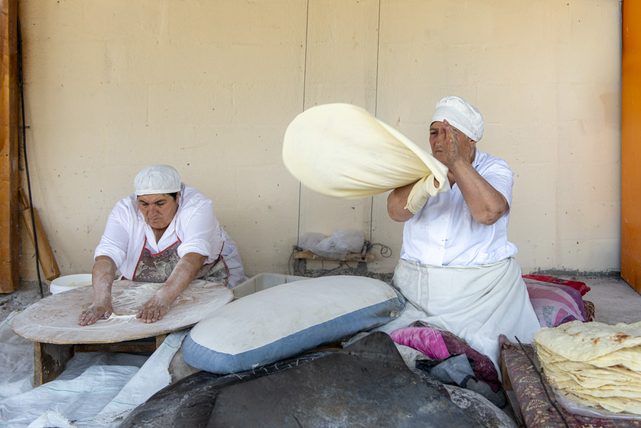 Lavash Making near Geghard, Armenia Lavash Making near Geghard, Armenia