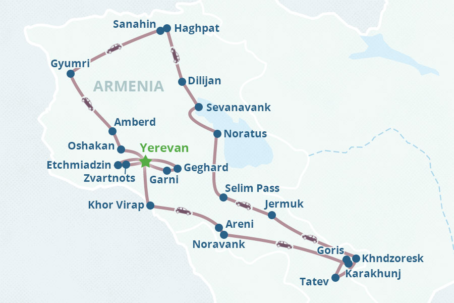 Mappa dell'itinerario