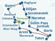 Mappa dell'itinerario