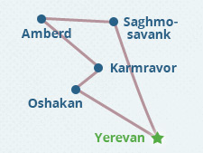 Excursión a Oshakan, Amberd, Karmravor, Saghmosavank