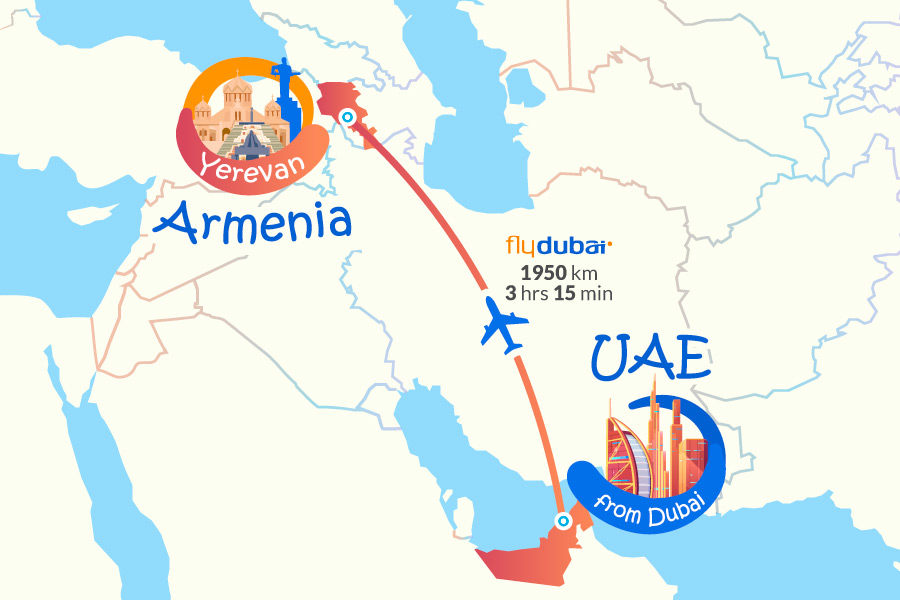 Dubai-Yerevan Flight, Armenia tours from Dubai