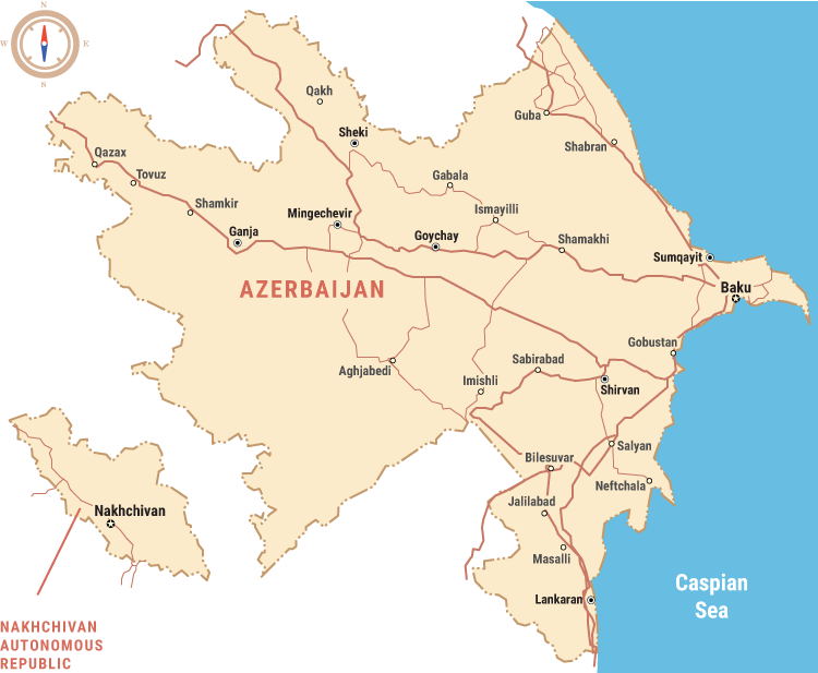 Azerbaijan Travel Map