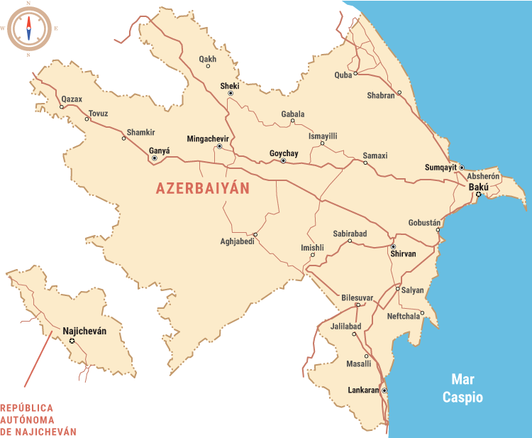 Mapa de Viaje de Azerbaiyán