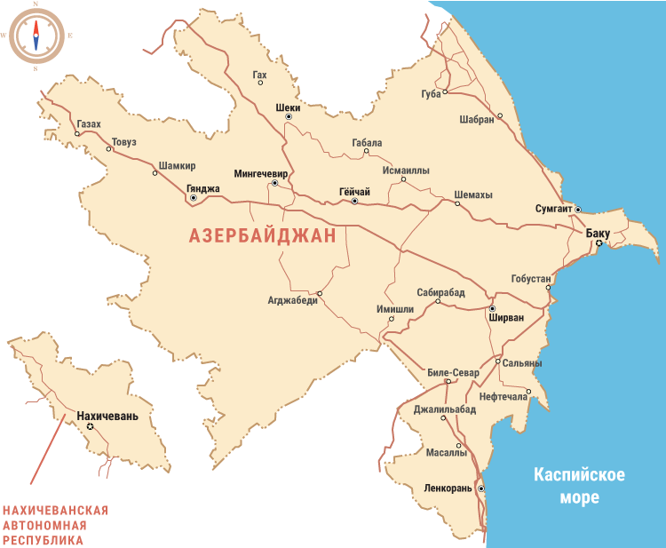 Туристическая карта Азербайджана