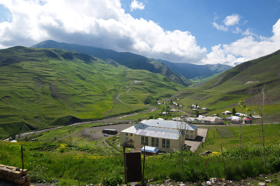 El pueblo de Khinalug, cerca de Quba