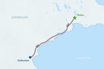 One-day Gobustan and Old Baku Tour Map