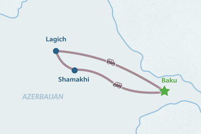 Excursión a Samaxi y Lahich de un día Mapa