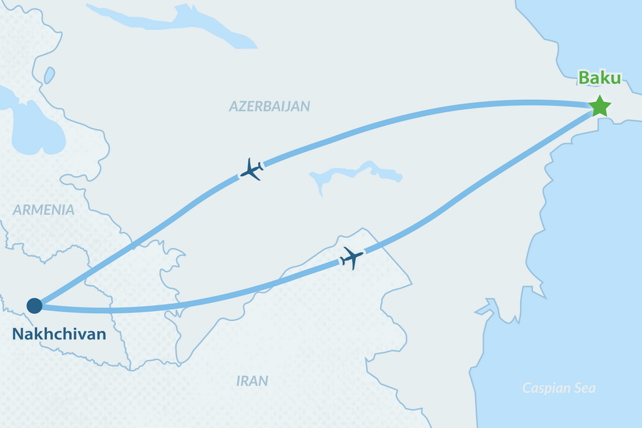 2-day Nakhchivan Tour from Baku Map