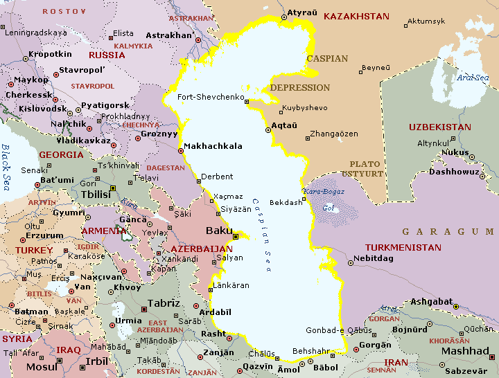 Caspian Sea Political Map