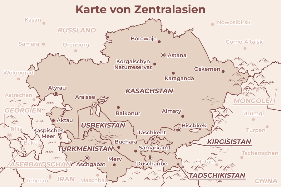 Zentralasien - Karte