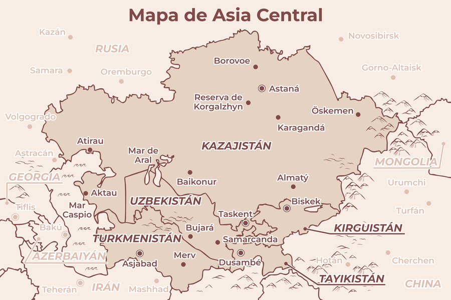 Mapa de Asia Central