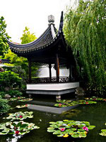 Chinese gondola in the garden