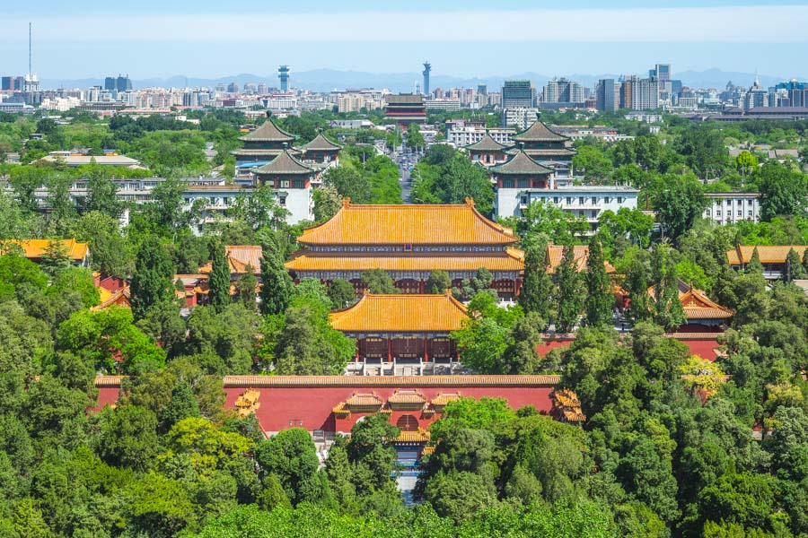 Panoramic View from Coal Hill, Jingshan Park, Forbidden City (Palace Museum), Beijing