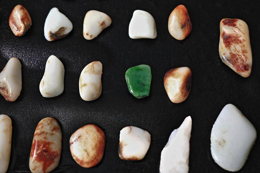 Collection of Polished Jade Pebbles