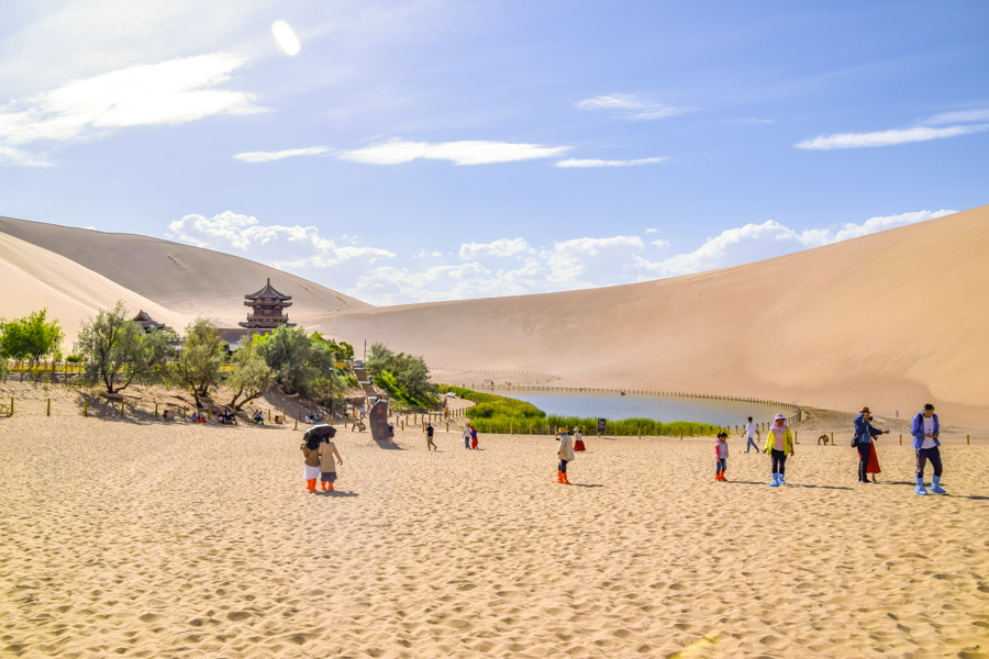 Crescent Moon Lake in Dunhuang Crescent Moon Lake in Dunhuang