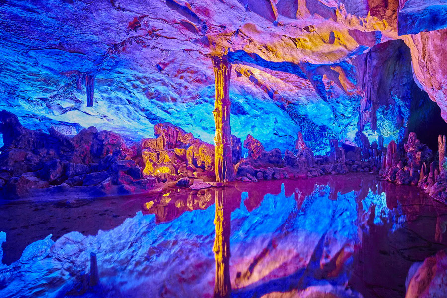 The Reed Flute Cave in Guilin, China The Reed Flute Cave in Guilin, China