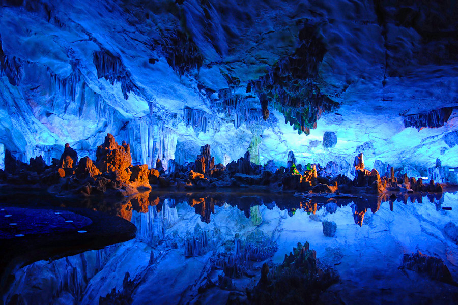 The Reed Flute Cave in Guilin, China The Reed Flute Cave in Guilin, China