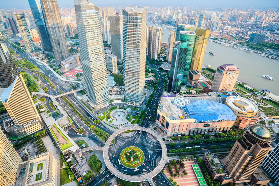 A Bird's Eye View of Shanghai Downtown
