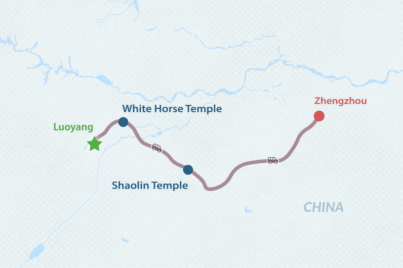 3-day Kungfu Exploring Tour Map