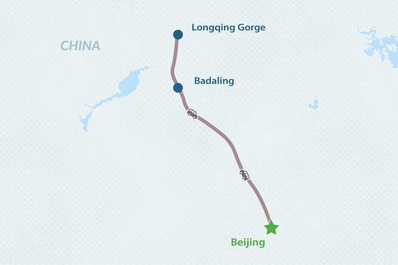 One-day Tour to Badaling Great Wall and Longqing Gorge from Beijing Map