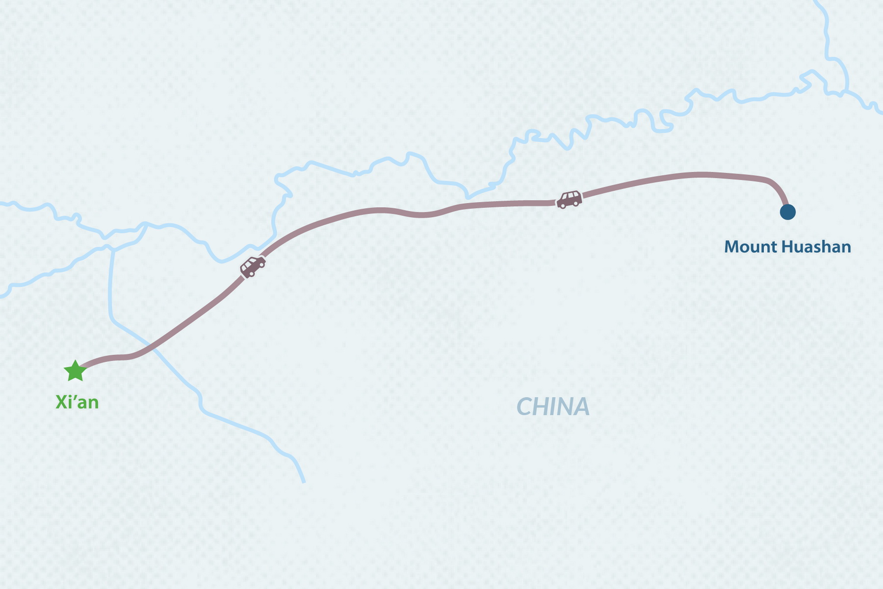 One-day Tour to Mount Huashan from Xi’an Map