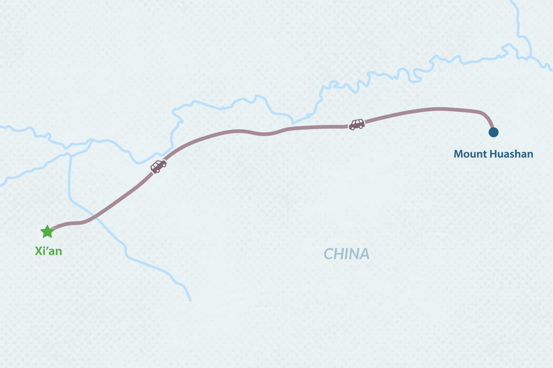 One-day Tour to Mount Huashan from Xi’an Map