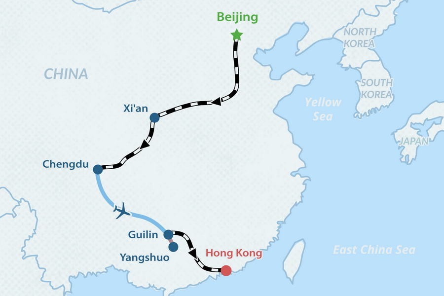 13-day China Food Tour Map